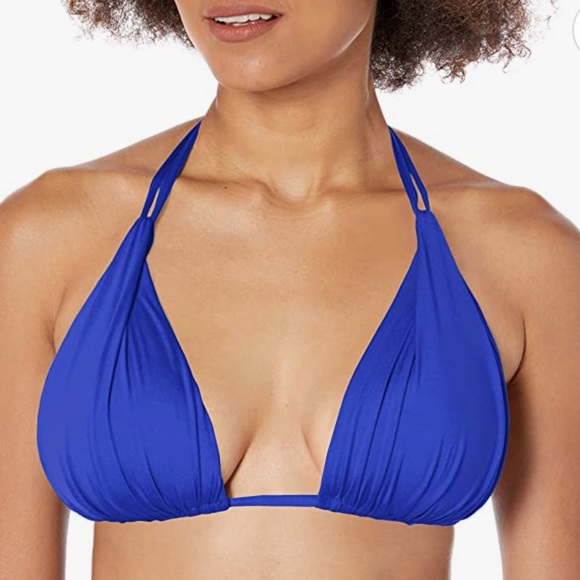 La Blanca Women's Standard Island Goddess Halter Triangle Swimsuit Top Blue 10 - Picture 3 of 12